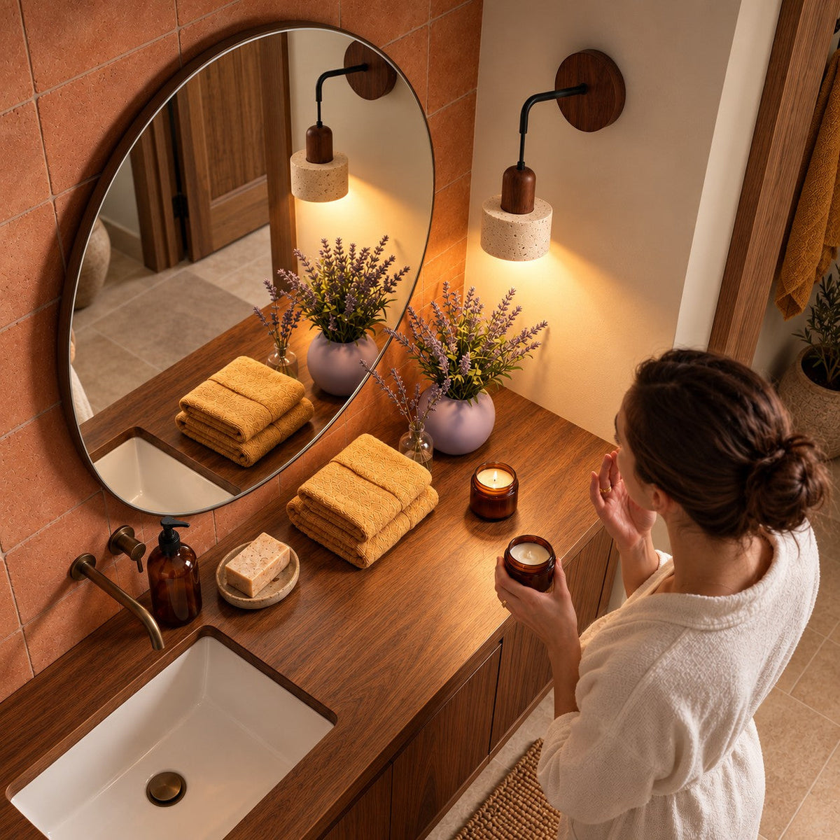 Retro Travertine Wall Light, E27 – view 2 | BROKLEN