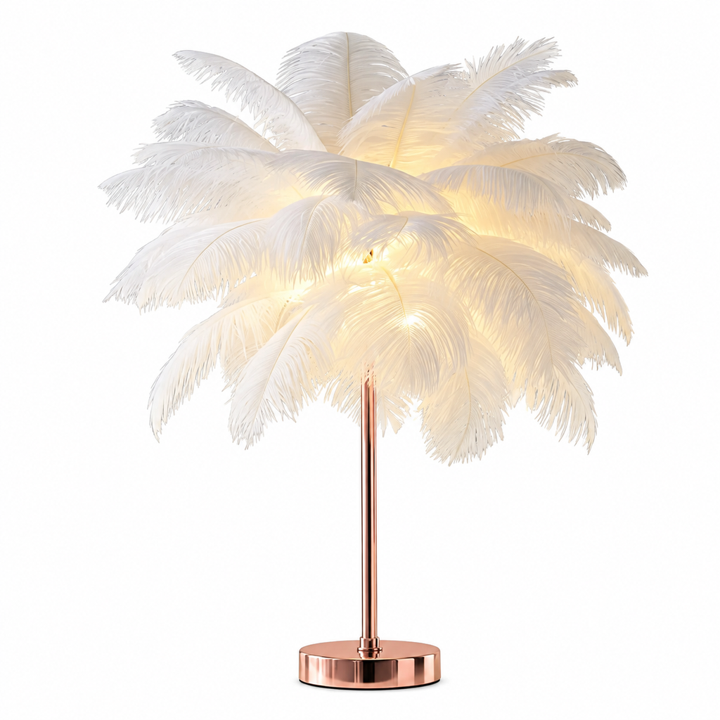 Ostrich Feather Table Lamp