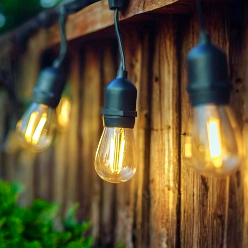 Outdoor LED String Lights with Weather Resistant Bulbs