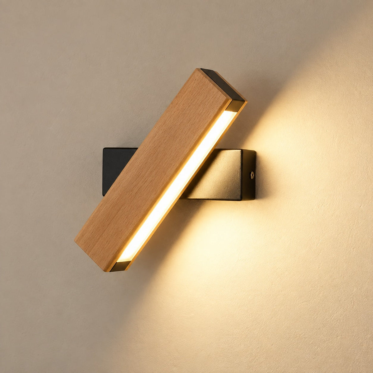 Solid Wood LED Reading Wall Light, Pivoting Head – view 3 | BROKLEN