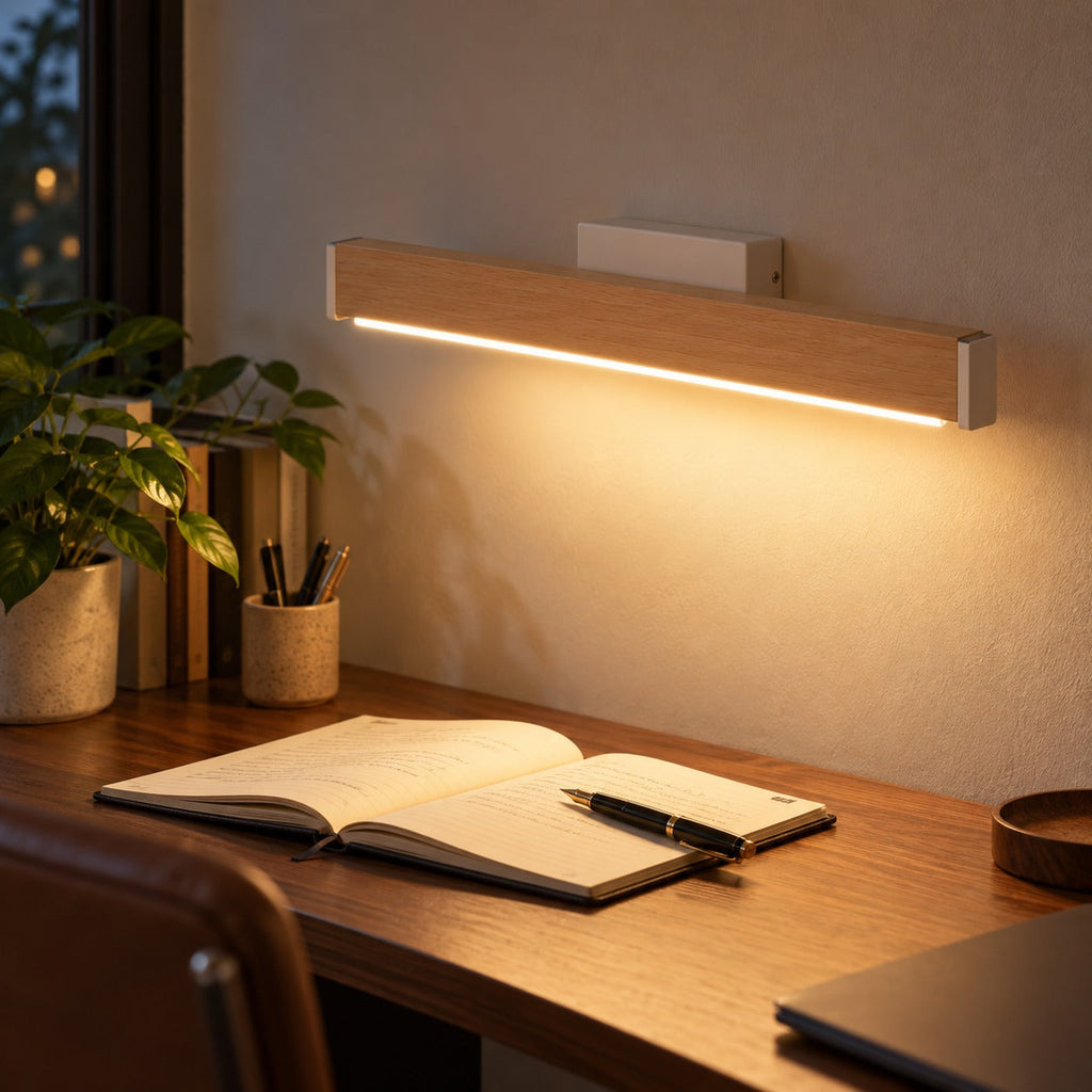Solid Wood LED Reading Wall Light, Pivoting Head – view 98 | BROKLEN