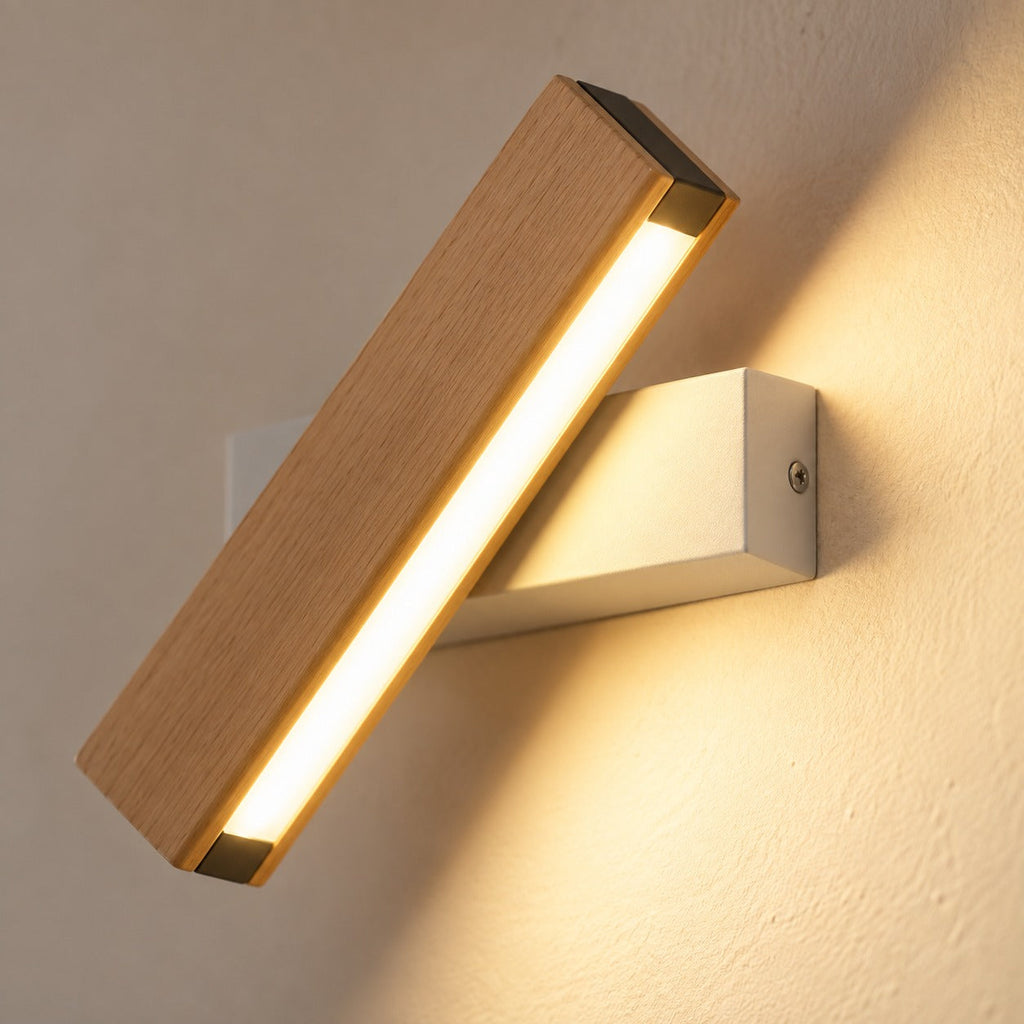 Solid Wood LED Reading Wall Light, Pivoting Head – view 42 | BROKLEN