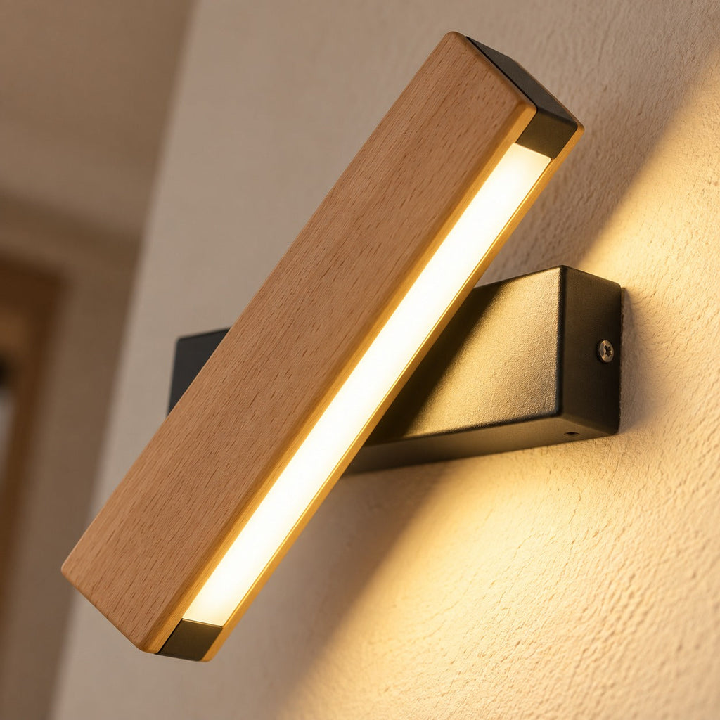 Solid Wood LED Reading Wall Light, Pivoting Head – view 17 | BROKLEN