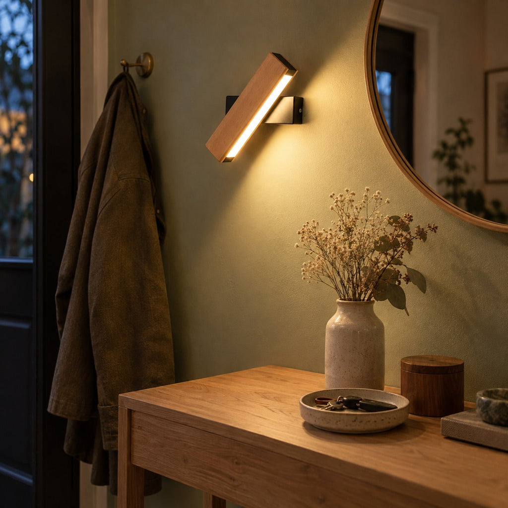 Solid Wood LED Reading Wall Light, Pivoting Head – view 26 | BROKLEN