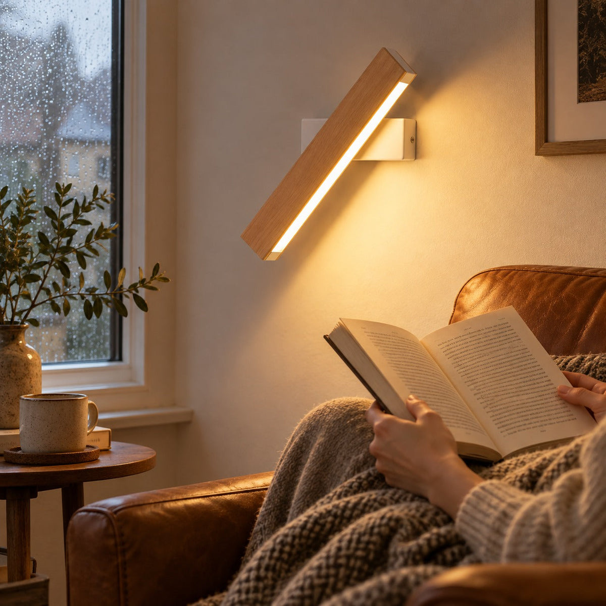Solid Wood LED Reading Wall Light, Pivoting Head – view 99 | BROKLEN