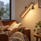 Solid Wood LED Reading Wall Light, Pivoting Head – view 74 | BROKLEN