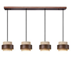 Japandi Travertine & Walnut Pendant Light – view 5 | BROKLEN