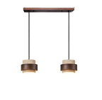 Japandi Travertine & Walnut Pendant Light – view 3 | BROKLEN