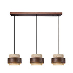 Japandi Travertine & Walnut Pendant Light – view 4 | BROKLEN