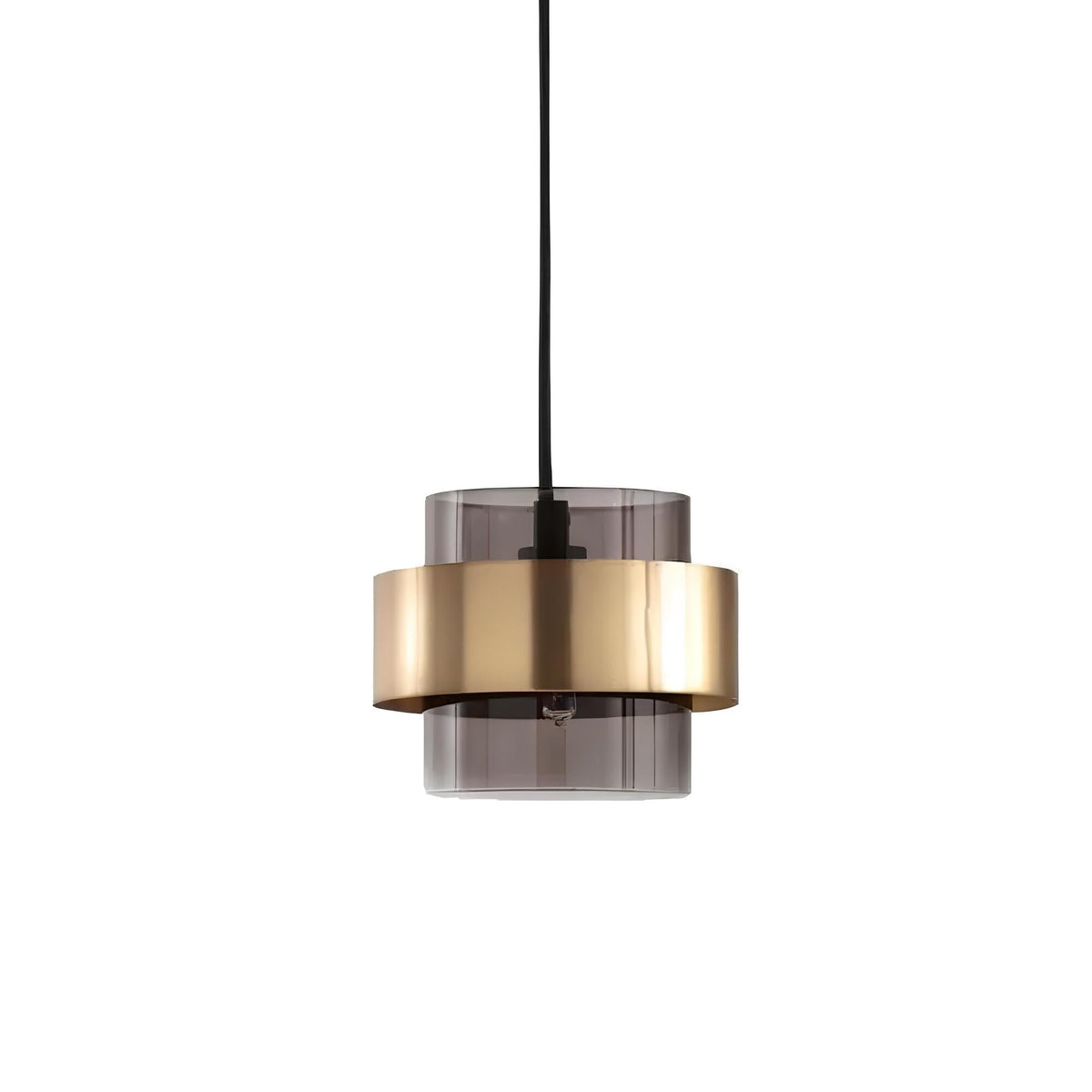 Compact Smoked or Amber Glass Kitchen Pendant Light – view 6 | BROKLEN
