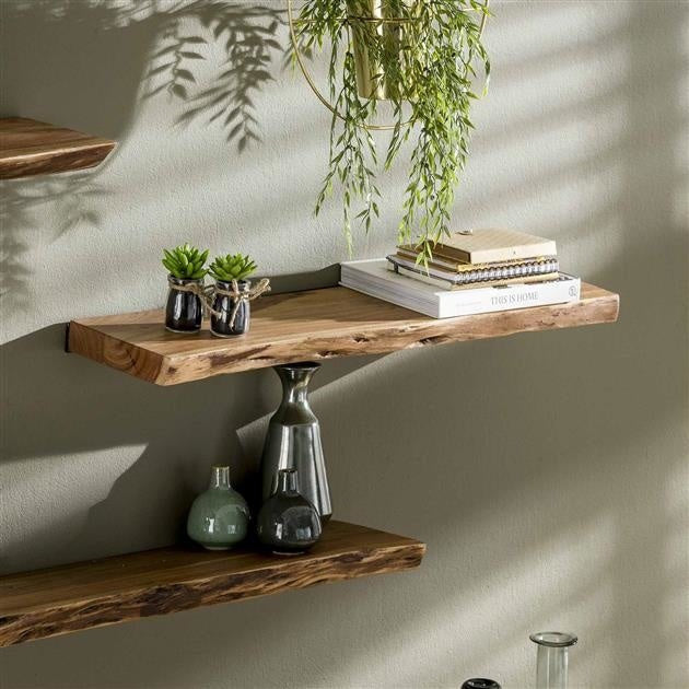 Live-Edge Acacia Wood Wall Shelf – view 14 | BROKLEN