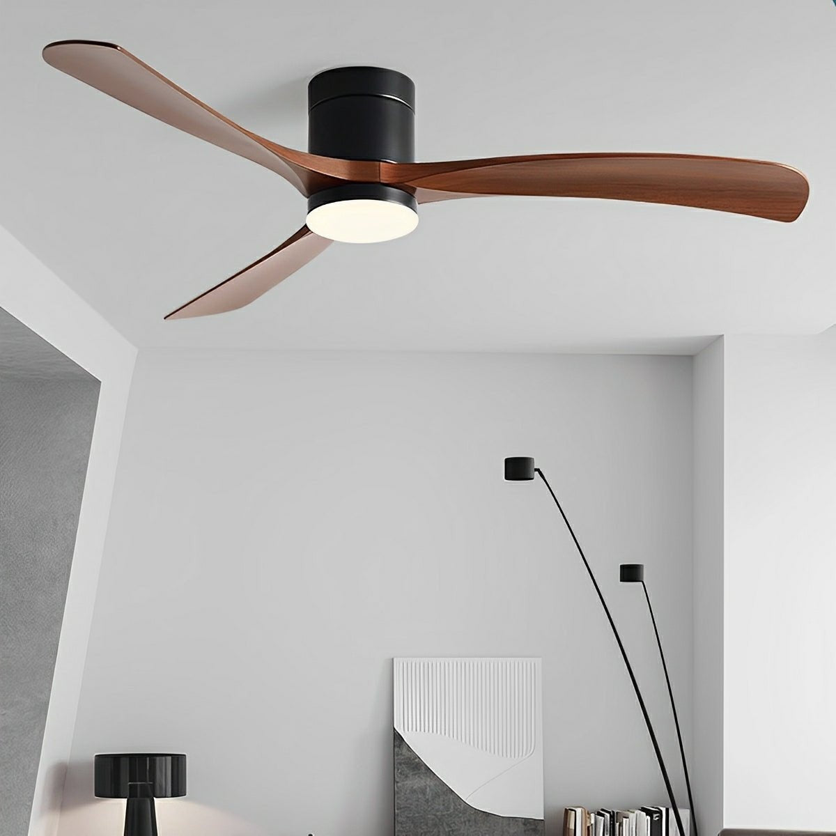 Minimalist Ceiling Fan with LED Light – view 2 | BROKLEN