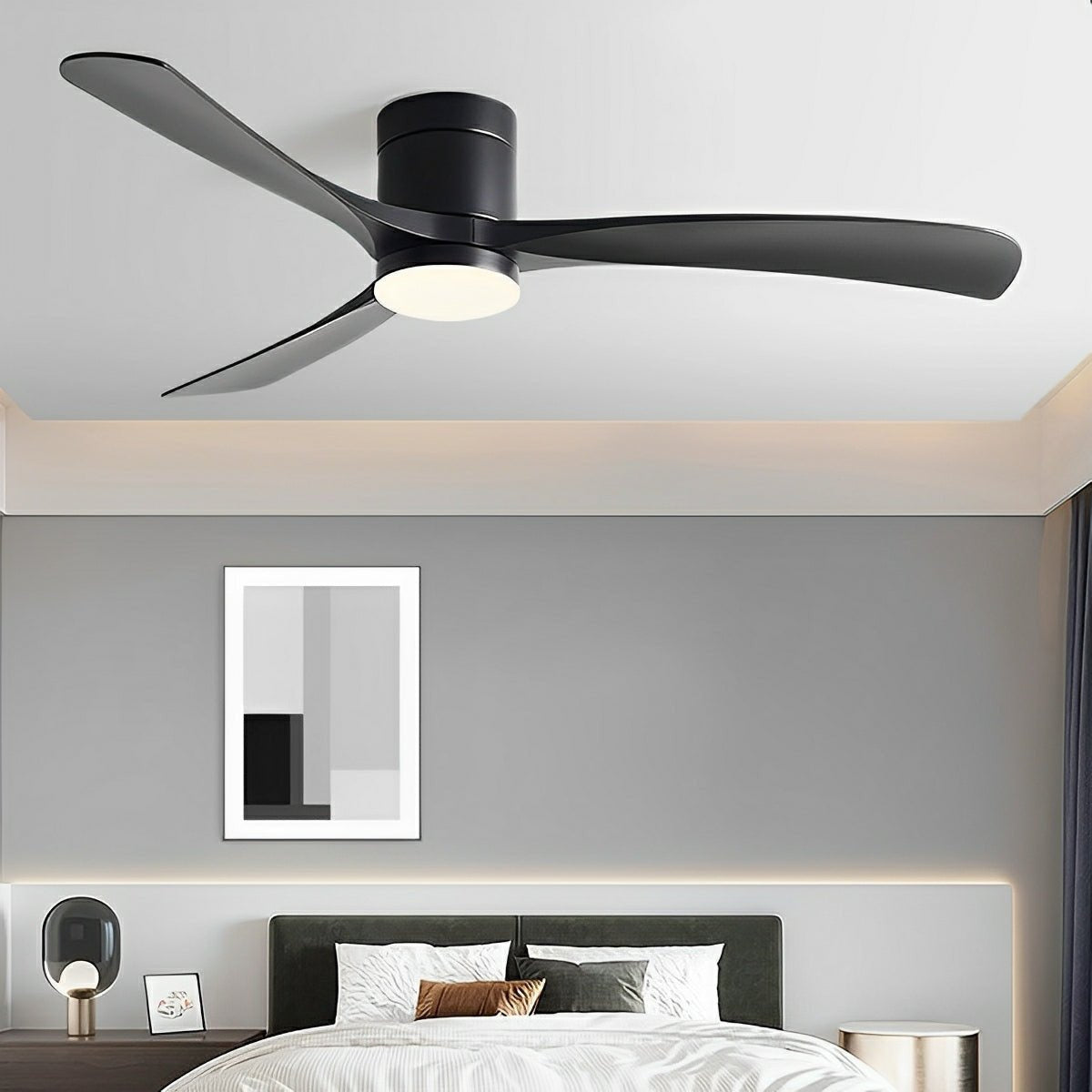Minimalist Ceiling Fan with LED Light – view 4 | BROKLEN