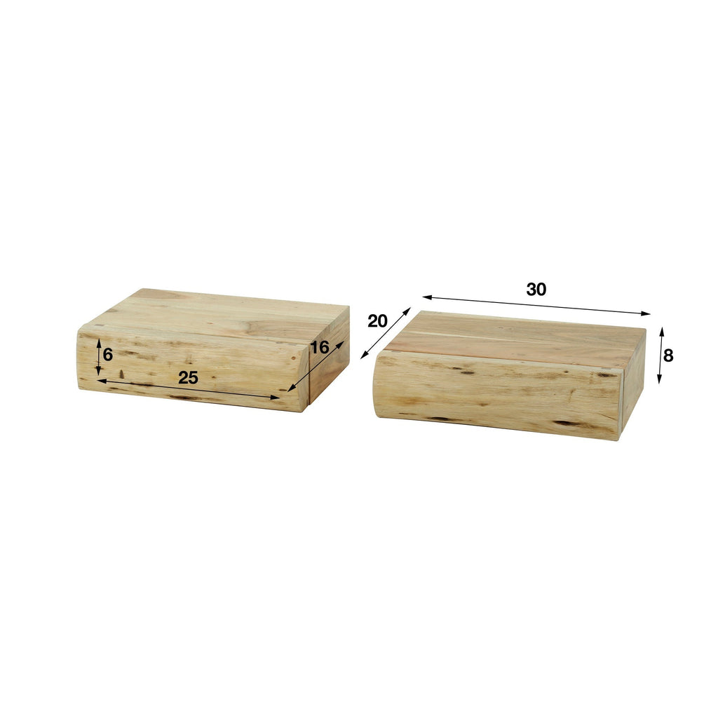 Floating Acacia Wood Bedside Shelf – view 6 | BROKLEN