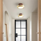 Retro Glass Flush Mount Ceiling Light with Tinted Shade