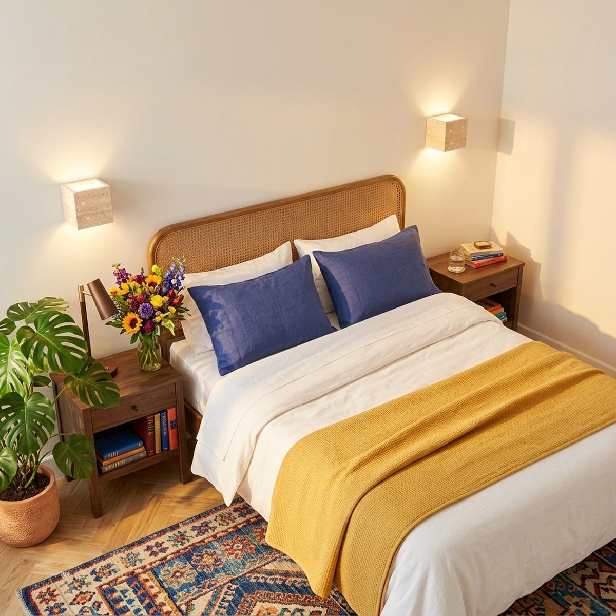Travertine Headboard Wall Light, Warm Light – view 2 | BROKLEN
