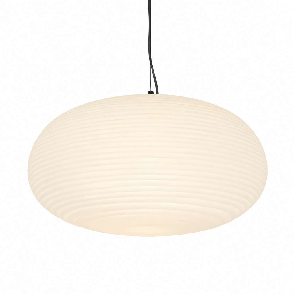 Ribbed Opal Glass Pendant Light