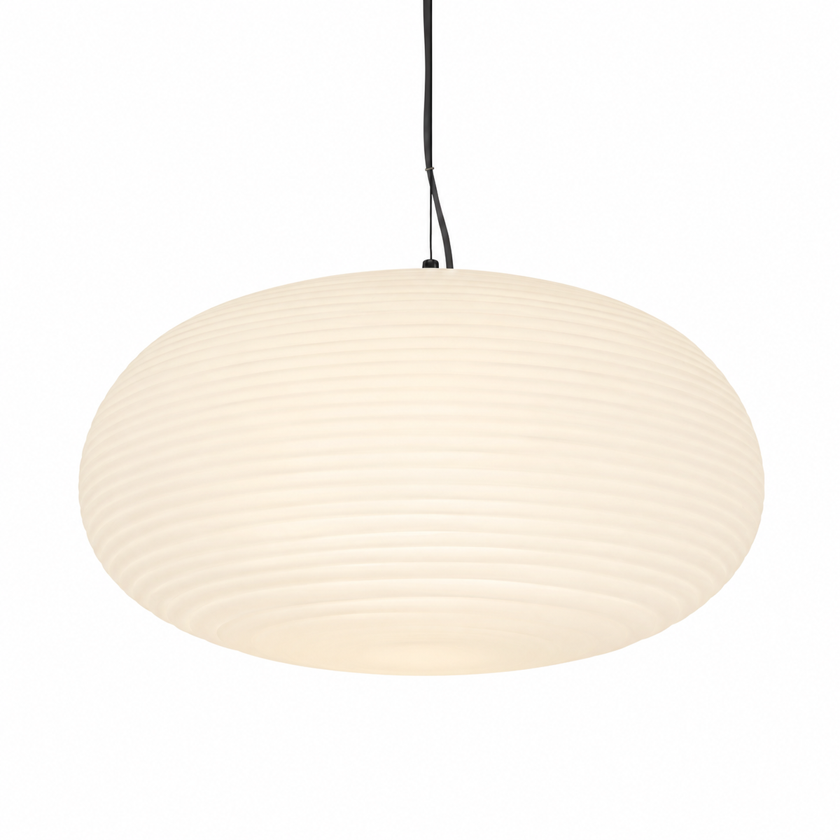 Ribbed Opal Glass Pendant Light
