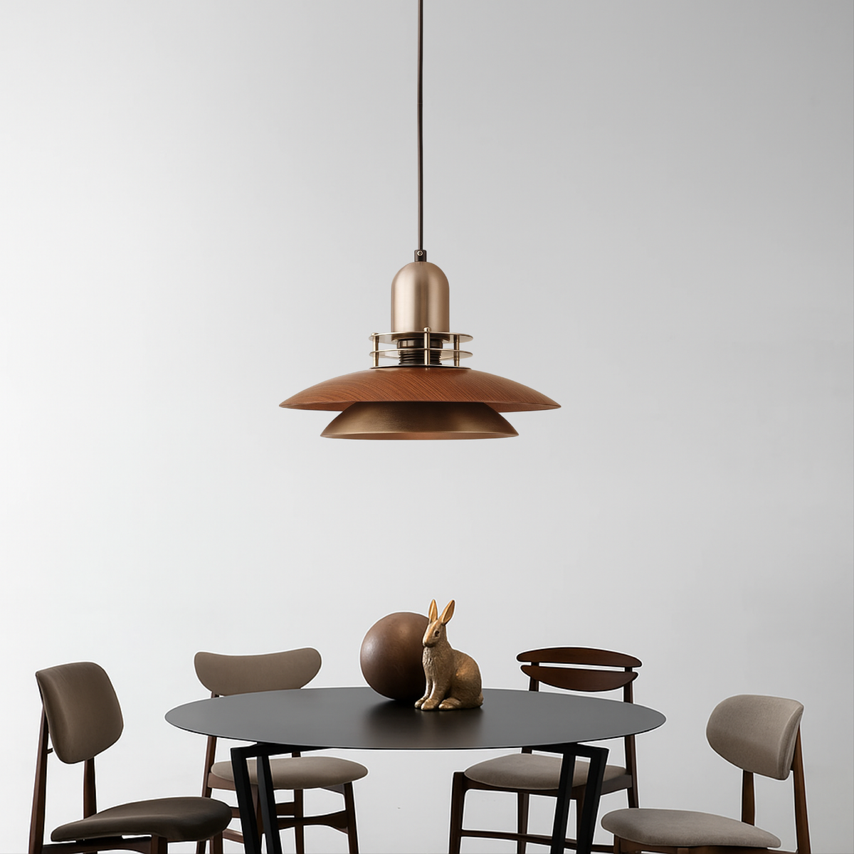 Layered Walnut Wood Pendant Light – view 5 | BROKLEN