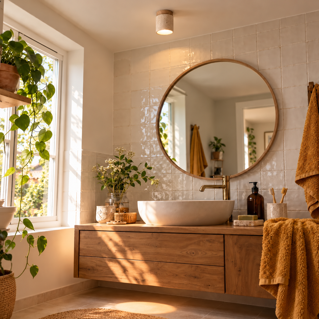 Travertine and Wood Ceiling Spotlight, Ø 12 cm – view 19 | BROKLEN