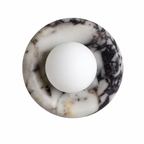 Round Marble Wall Light with Frosted Glass