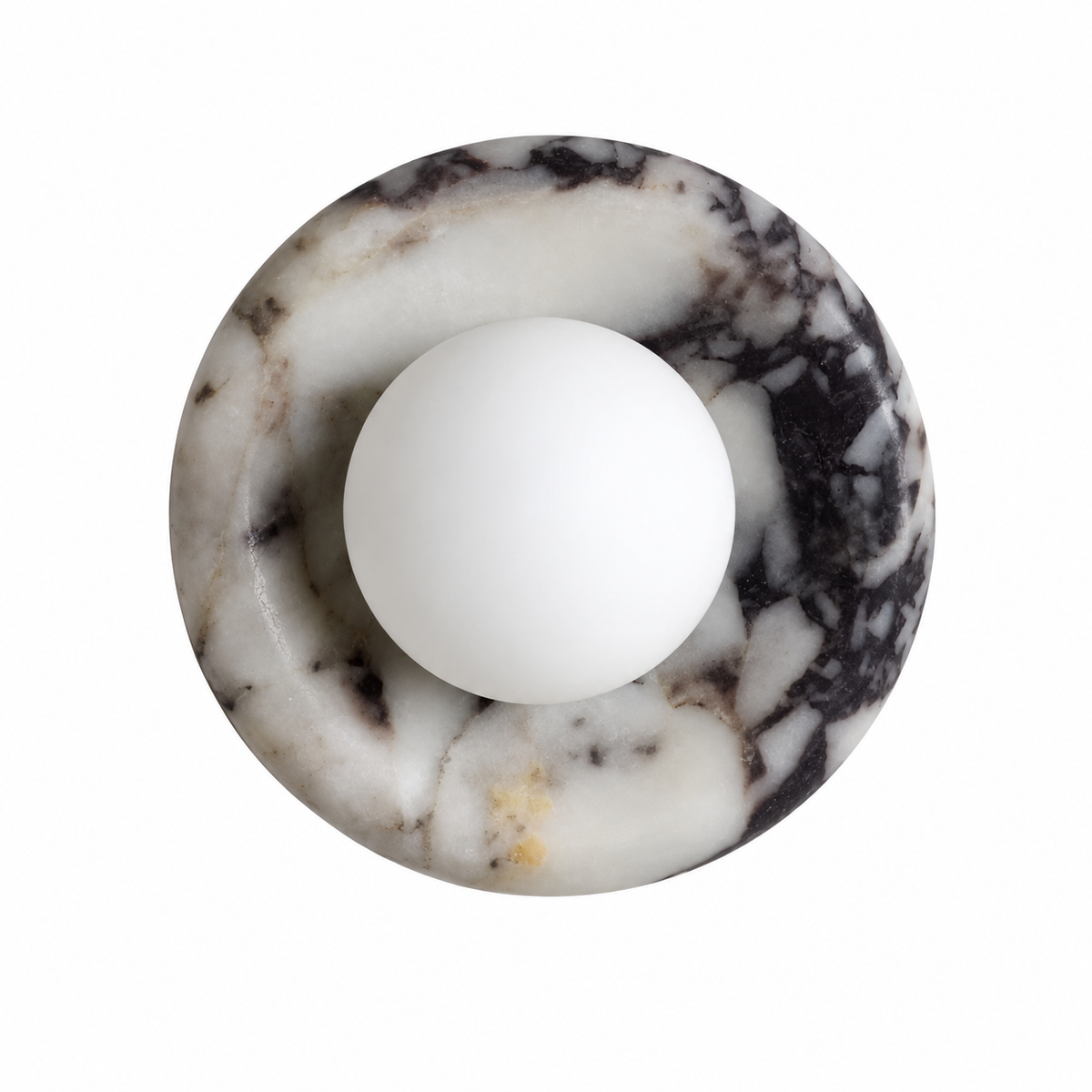 Round Marble Wall Light with Frosted Glass