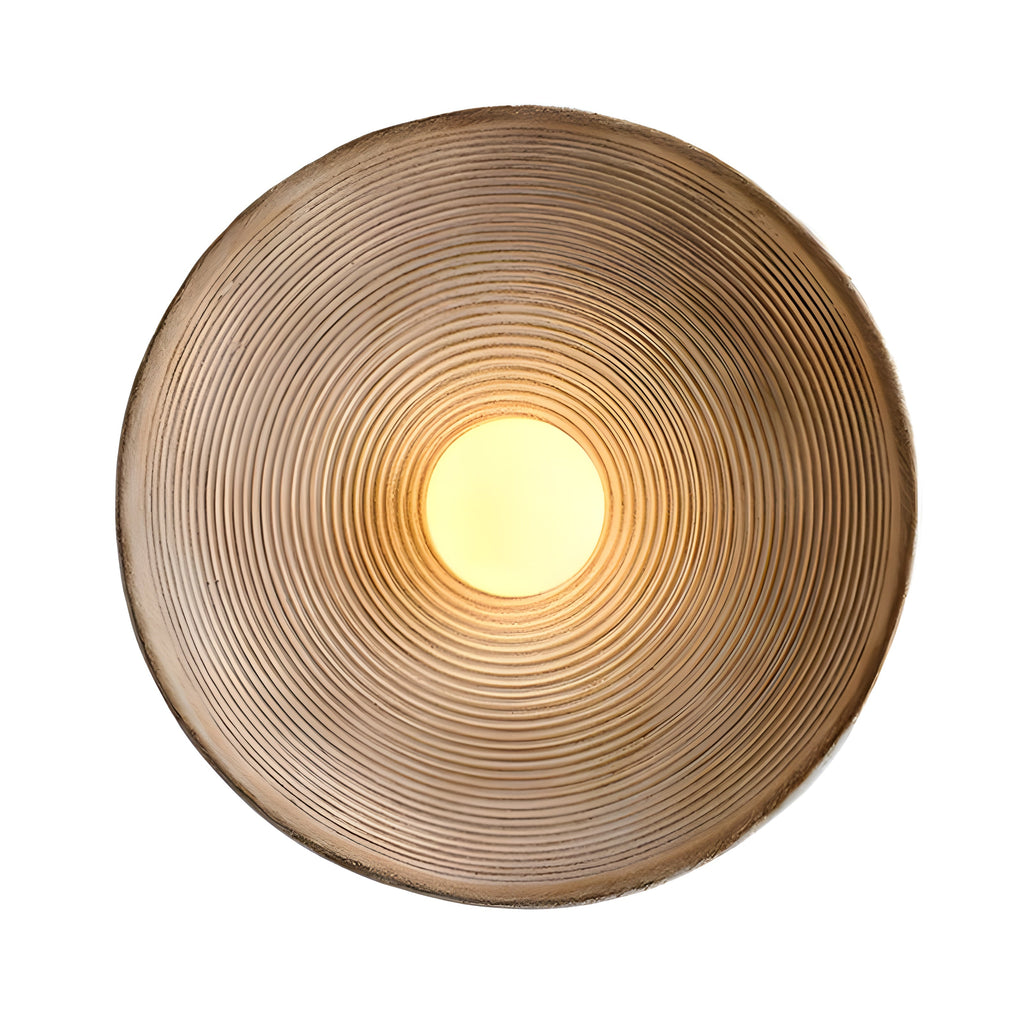 Retro Japandi Round Resin Wall Light