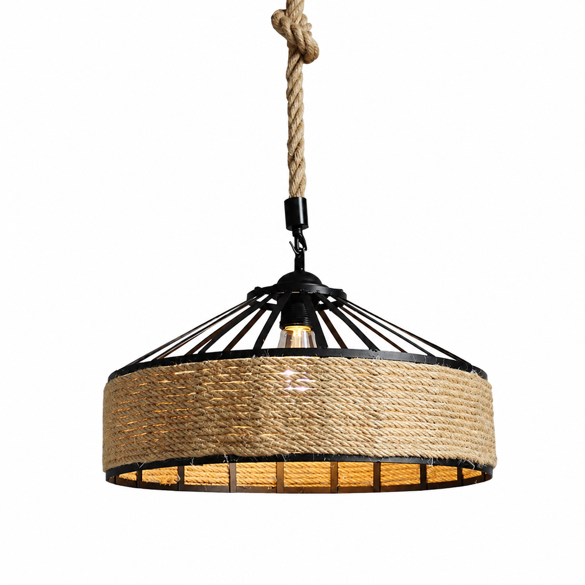 Rustic Rope Pendant Light