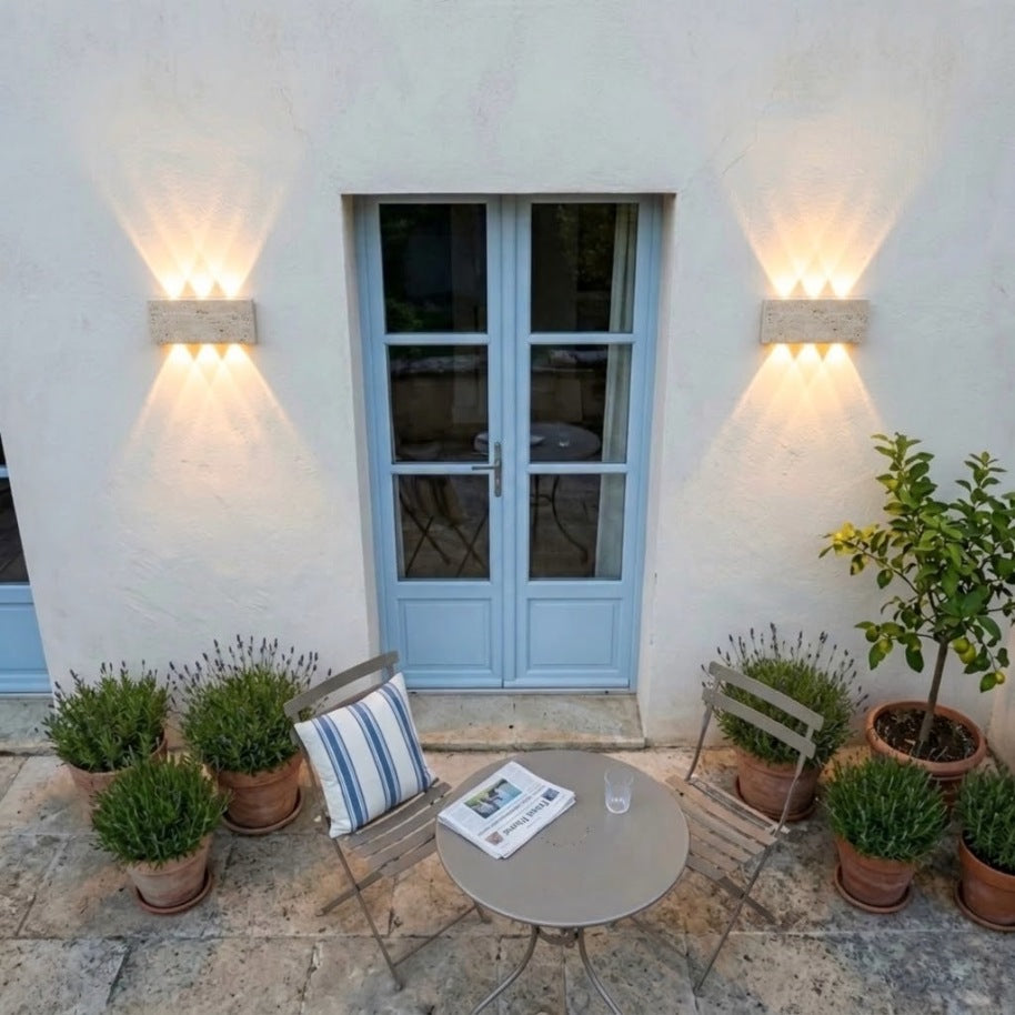 Wabi-Sabi Natural Stone Wall Light, Up and Down LED – view 2 | BROKLEN