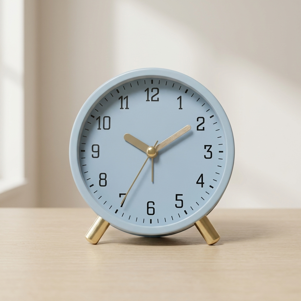 Silent Analogue Desk Clock with Numbered Dial