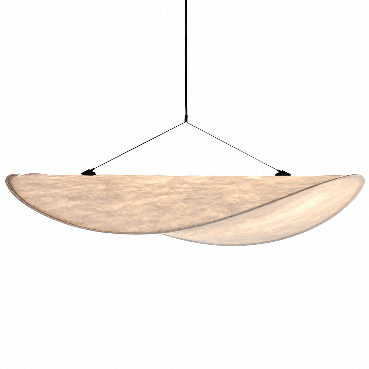 Japandi Silk Fabric Pendant Light – Organic White