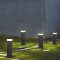 Solar Garden Bollard Light with Black Post