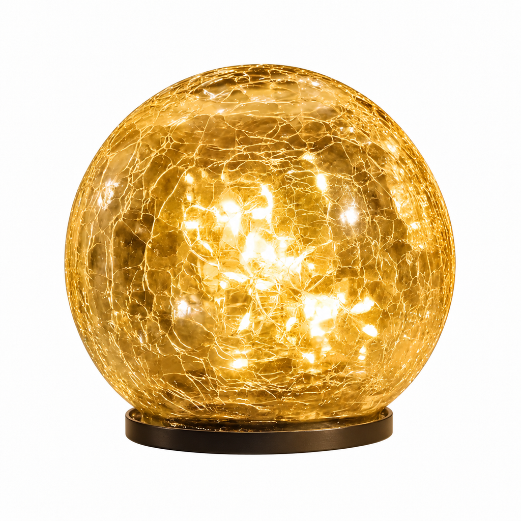 Solar Crackle Glass Globe Garden Light