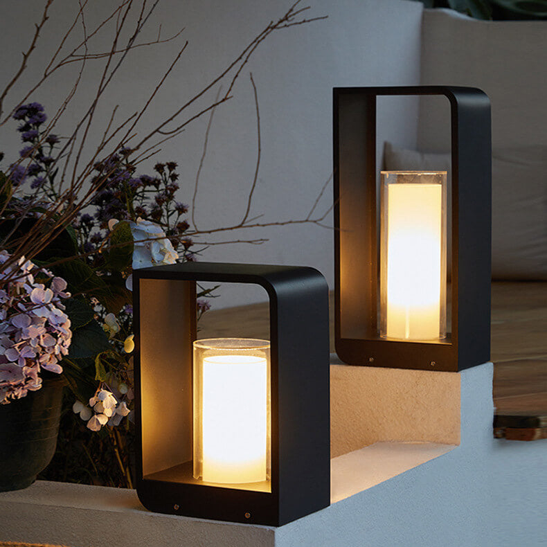 Rectangular Solar Outdoor Lantern with Frosted Diffuser – view 19
