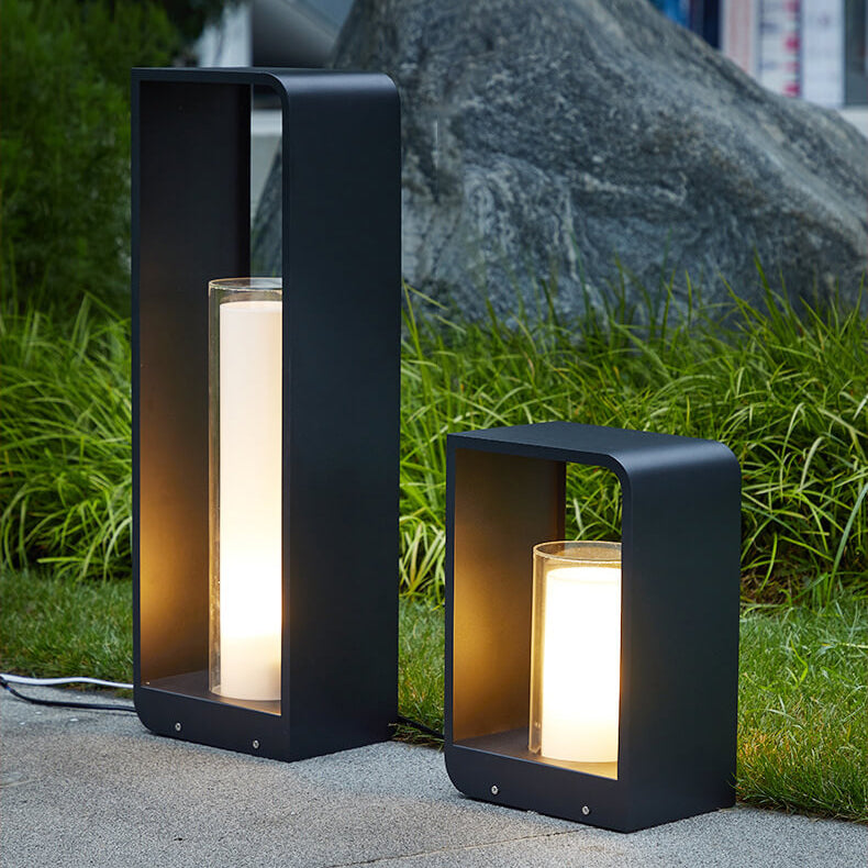 Rectangular Solar Outdoor Lantern with Frosted Diffuser – view 3