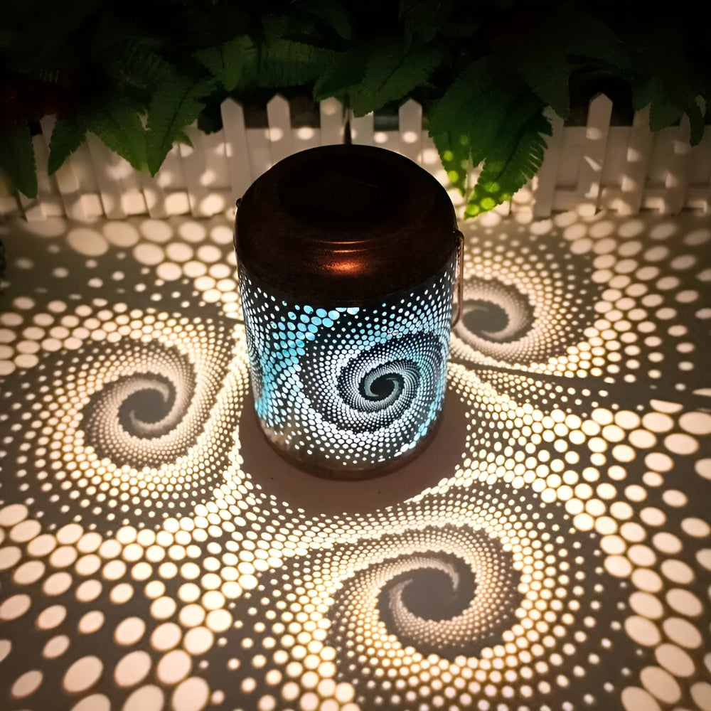 Solar Garden Light with Spiral Projection