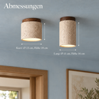 Travertine and Wood Ceiling Spotlight, Ø 12 cm – view 9 | BROKLEN