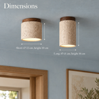 Travertine and Wood Ceiling Spotlight, Ø 12 cm – view 10 | BROKLEN
