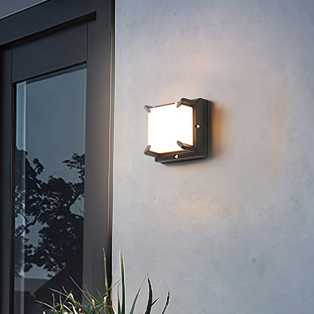 Square Black Waterproof LED Outdoor Wall Light