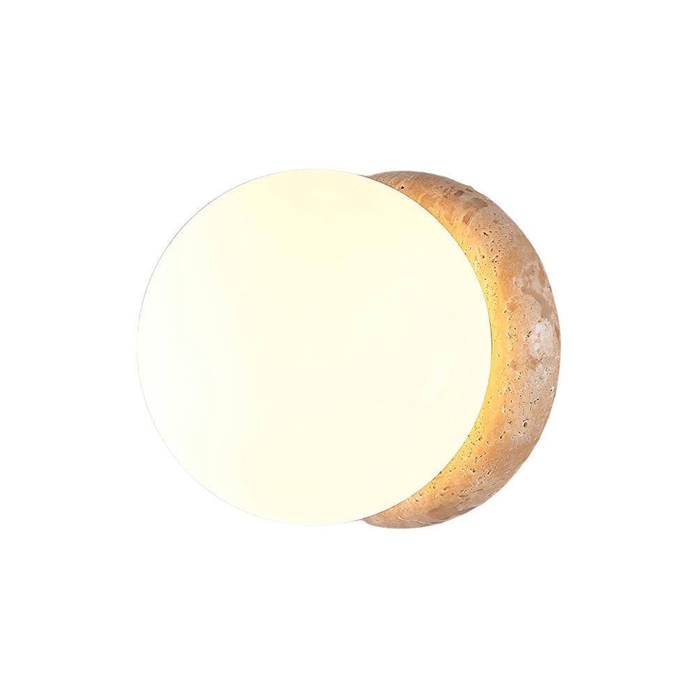 Japandi Travertine Stone-Effect Wall Light