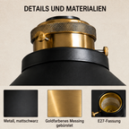 Vintage Black Metal 3-Light Chandelier with Cone Shades, E27 – view 14 | BROKLEN