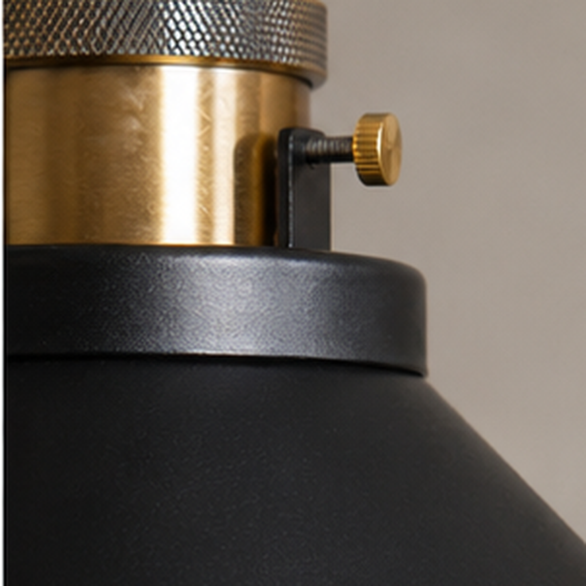 Vintage Black Metal 3-Light Chandelier with Cone Shades, E27 – view 17 | BROKLEN