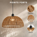 Japanese Woven Rattan Dome Pendant Light, Ø 30 cm – view 5 | BROKLEN