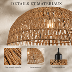 Japanese Woven Rattan Dome Pendant Light, Ø 30 cm – view 9 | BROKLEN