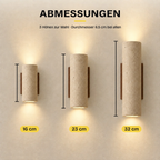 Travertine and Wood Up-Down Wall Light, Vintage Style – view 5 | BROKLEN