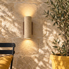 Travertine and Wood Up-Down Wall Light, Vintage Style – view 16 | BROKLEN