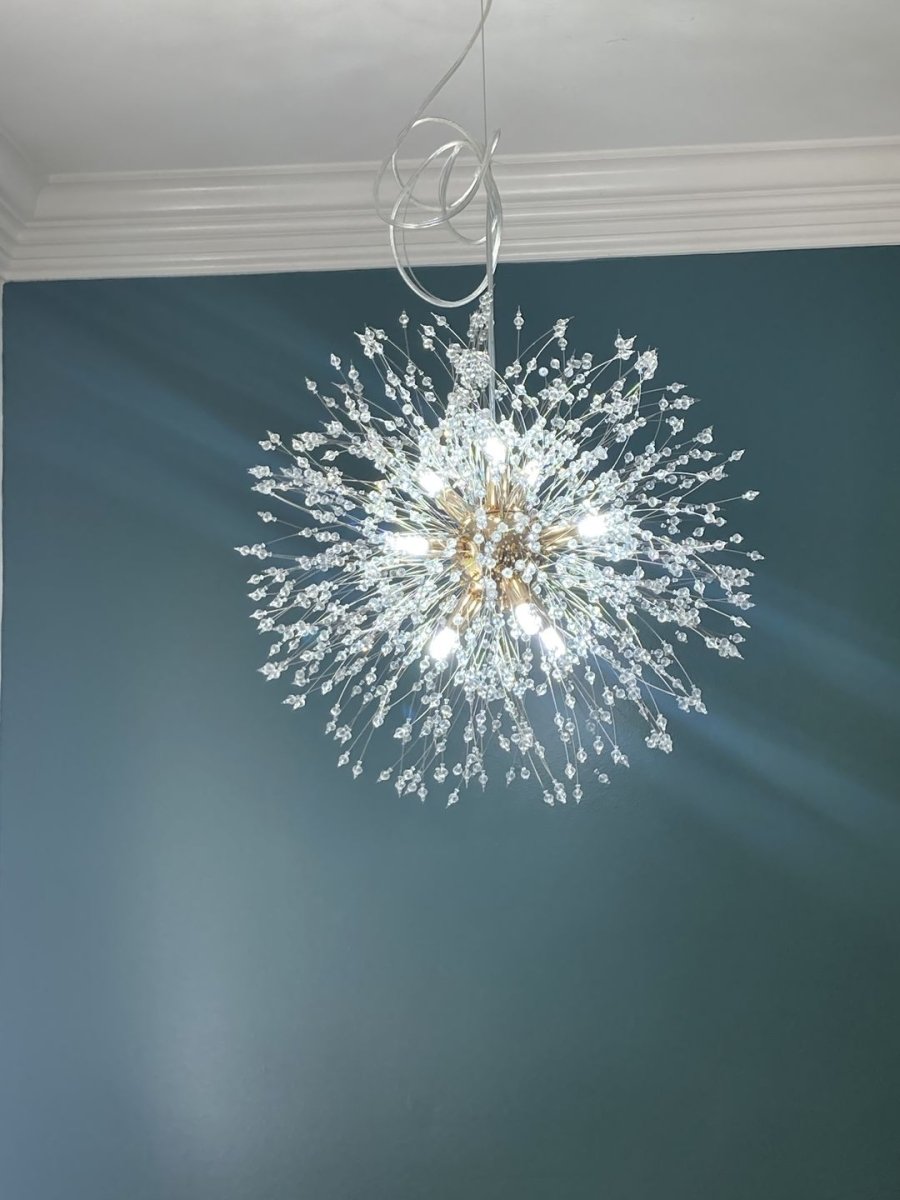 9-Light Crystal Sputnik Chandelier – view 4 | BROKLEN