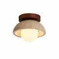 Travertine Ceiling Spotlight with Glass Globe – E27