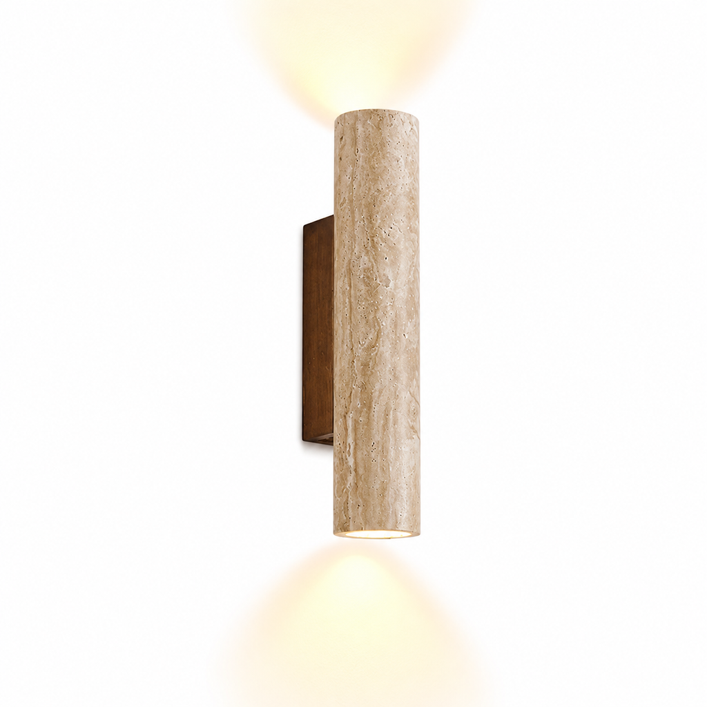 Travertine Up & Down Wall Light – Japandi