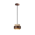 Japandi Travertine & Walnut Pendant Light